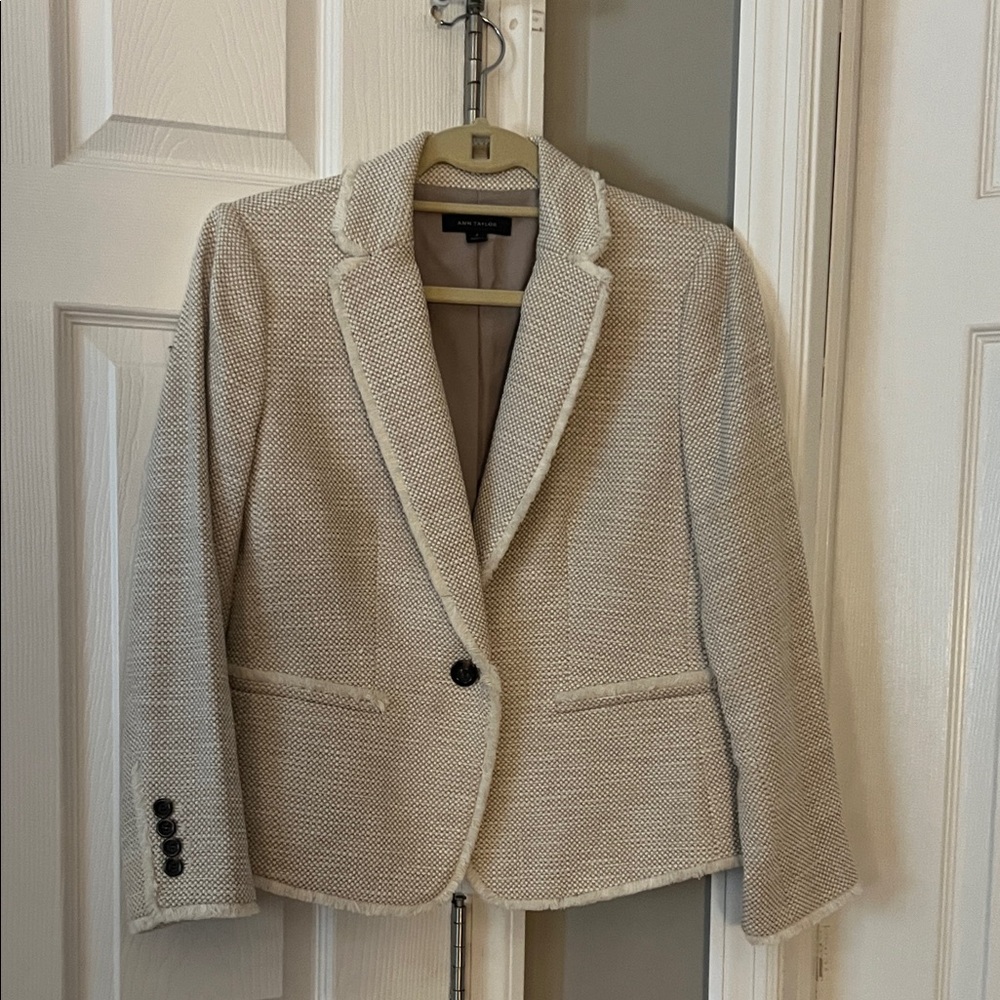 Ann Taylor Textured Beige Blazer